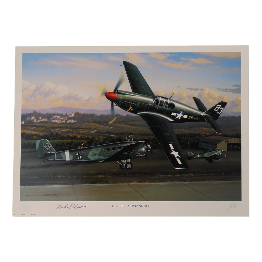Michael T. Russo Signed 11.5x16 "The First Mustang Ace" Art Print (AIV) at PristineAuction.com Michael T. Russo Signed 11.5x16 "The First Mustang Ace" Art Print (AIV) at PristineAuction.com