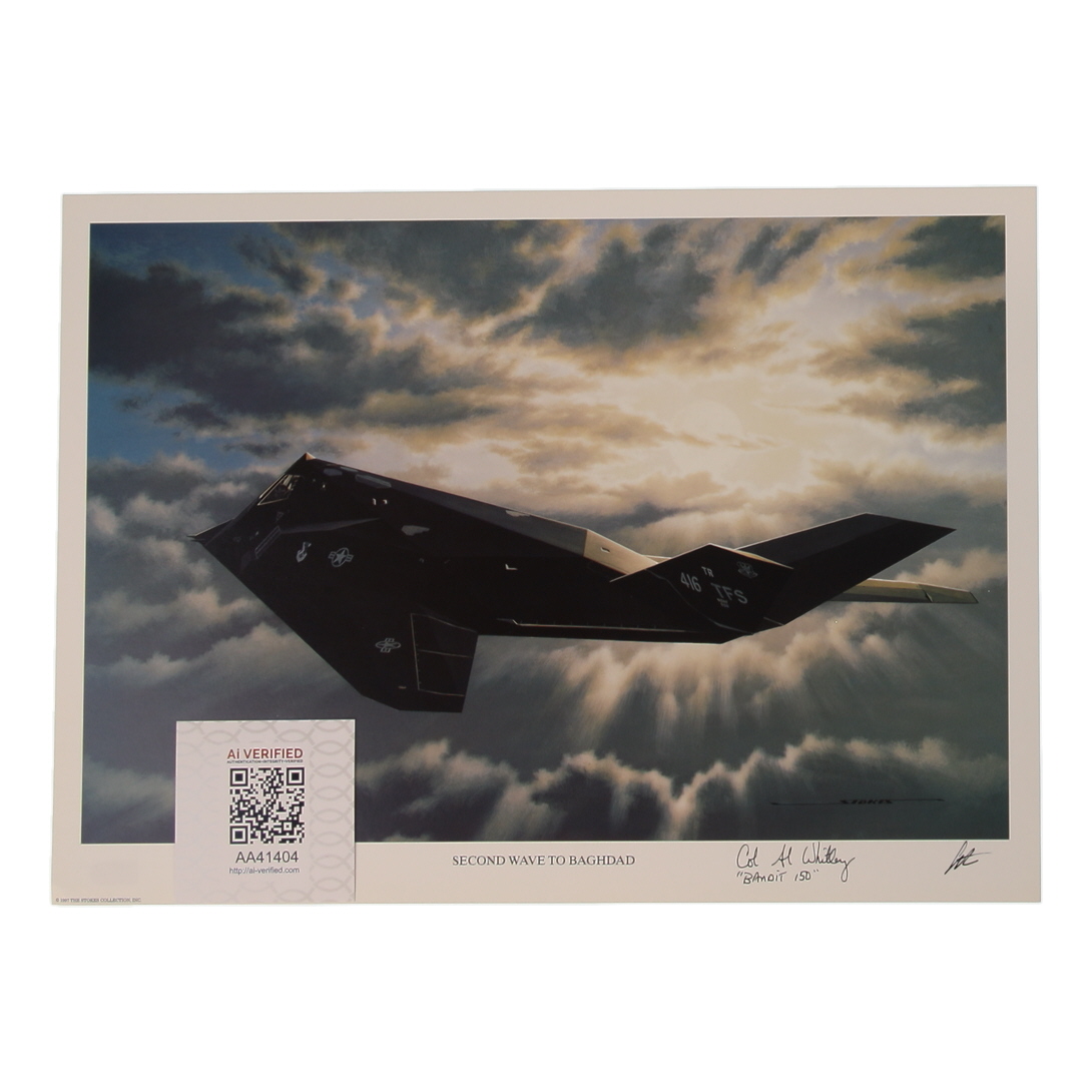 Alton C. "Al" Whitley Signed 11.5x16 "Second Wave To Bagdad" Art Print (AIV) at PristineAuction.com Alton C. "Al" Whitley Signed 11.5x16 "Second Wave To Bagdad" Art Print (AIV) at PristineAuction.com