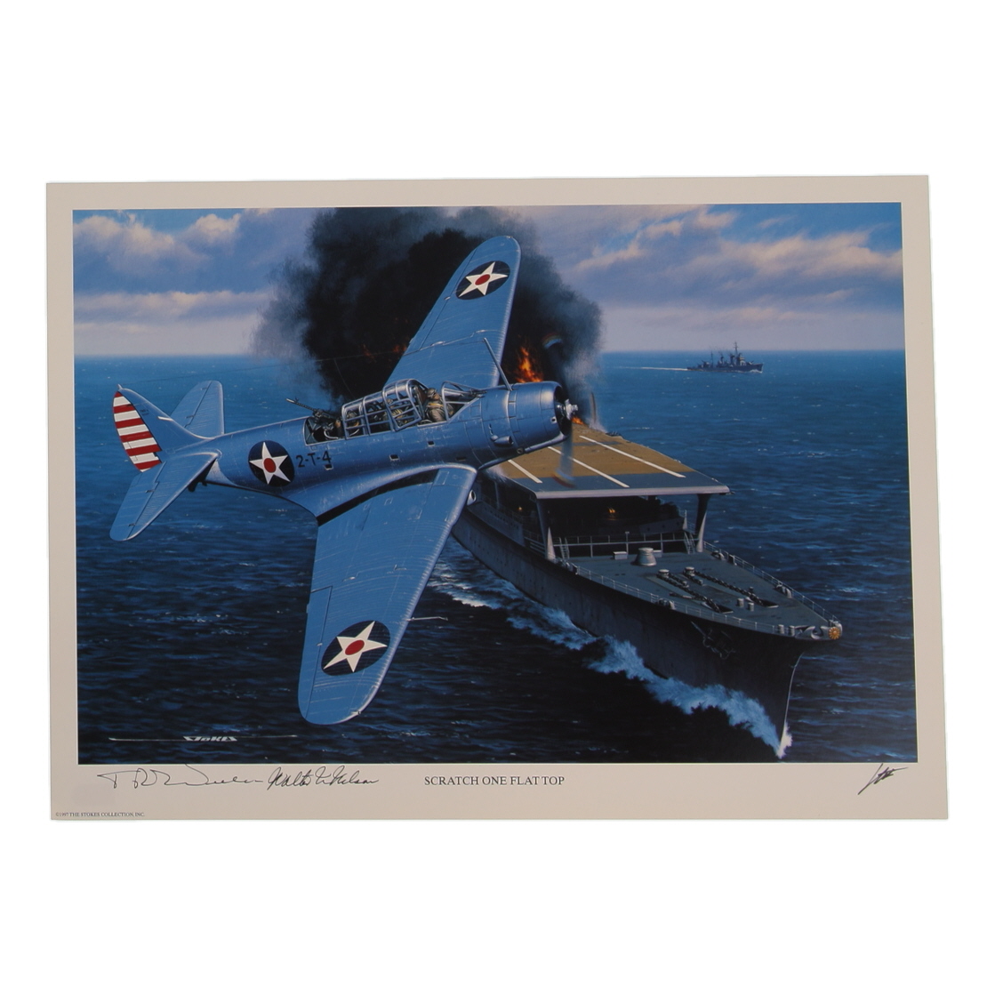 Walter Nelson & T.R. Wiebe Signed 11.5x16 "Scratch One Flat Top" Art Print (AIV) at PristineAuction.com Walter Nelson & T.R. Wiebe Signed 11.5x16 "Scratch One Flat Top" Art Print (AIV) at PristineAuction.com