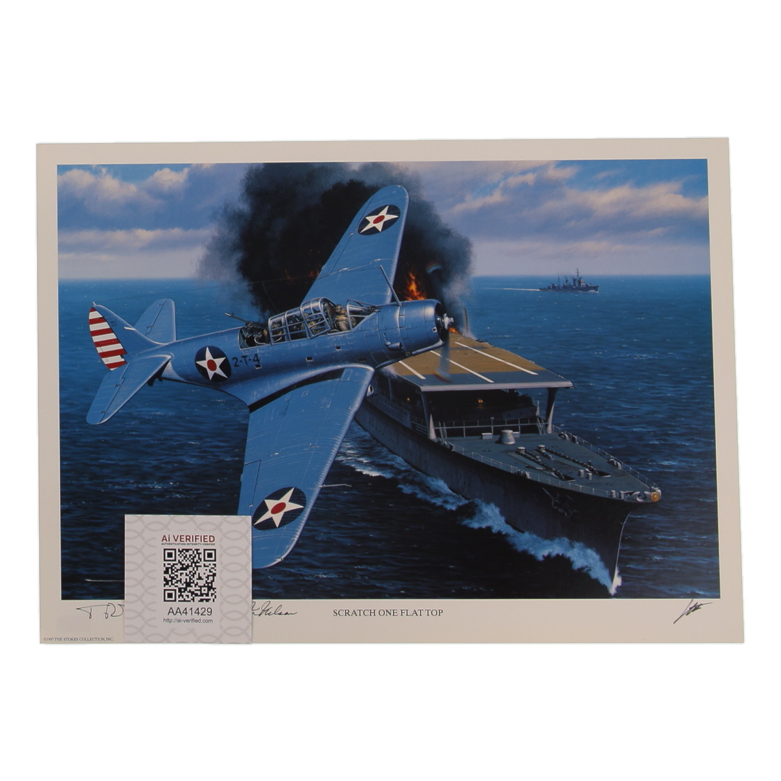 Walter Nelson & T.R. Wiebe Signed 11.5x16 "Scratch One Flat Top" Art Print (AIV) at PristineAuction.com Walter Nelson & T.R. Wiebe Signed 11.5x16 "Scratch One Flat Top" Art Print (AIV) at PristineAuction.com