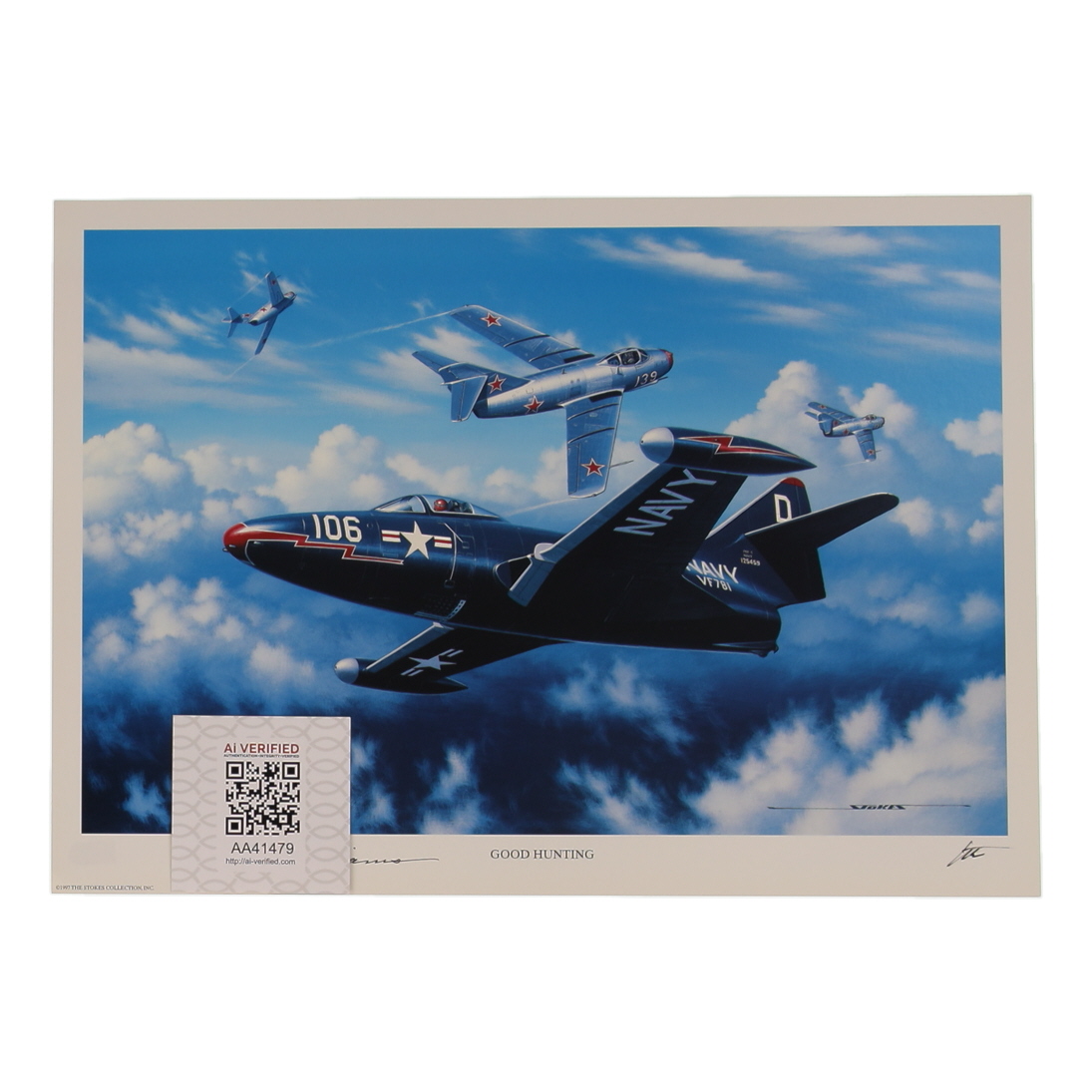 Royce Williams Signed 11.5x16 "Good Hunting" Art Print (AIV) at PristineAuction.com Royce Williams Signed 11.5x16 "Good Hunting" Art Print (AIV) at PristineAuction.com