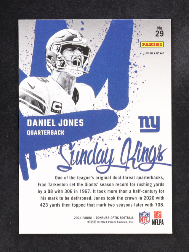 Daniel Jones 2024 Panini Donruss Optic Sunday Kings #29 at PristineAuction.com Daniel Jones 2024 Panini Donruss Optic Sunday Kings #29 at PristineAuction.com