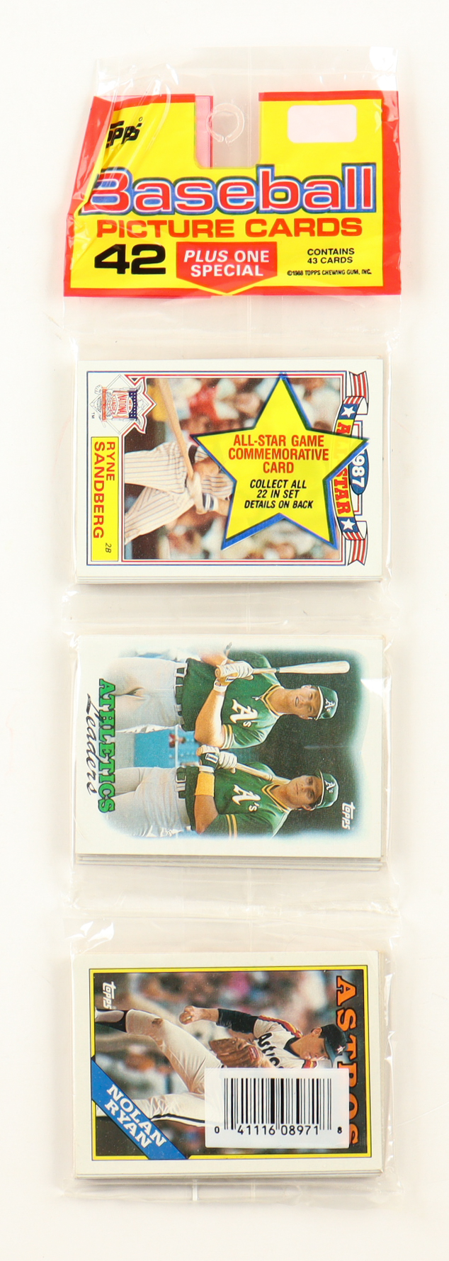 1988 Topps Baseball Rack Pack with (43) Cards at PristineAuction.com 1988 Topps Baseball Rack Pack with (43) Cards at PristineAuction.com