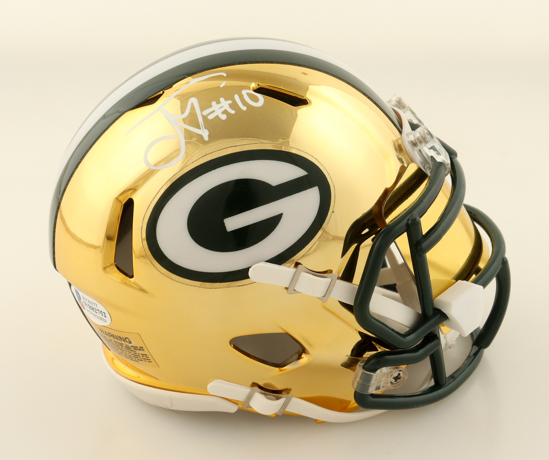 Jordan Love Signed Packers Chrome Alternate Speed Mini Helmet (Beckett) at PristineAuction.com Jordan Love Signed Packers Chrome Alternate Speed Mini Helmet (Beckett) at PristineAuction.com