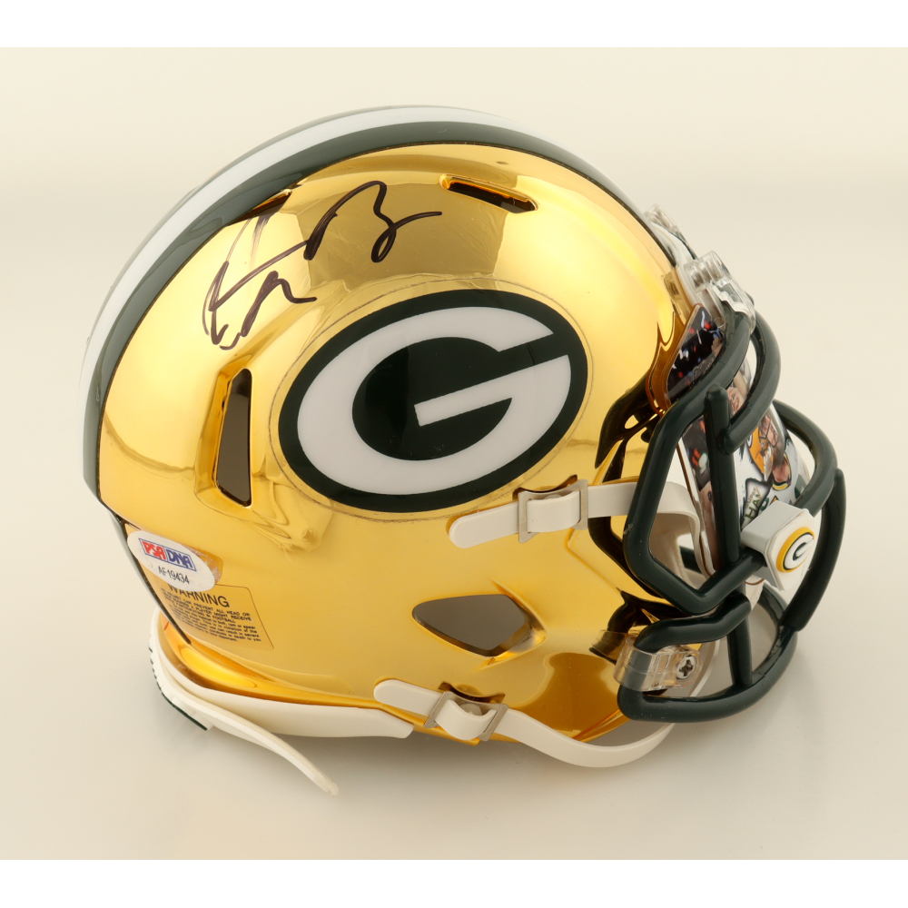Aaron Rodgers Signed Packers Chrome Alternate Speed Mini Helmet with Visor (PSA) at PristineAuction.com
