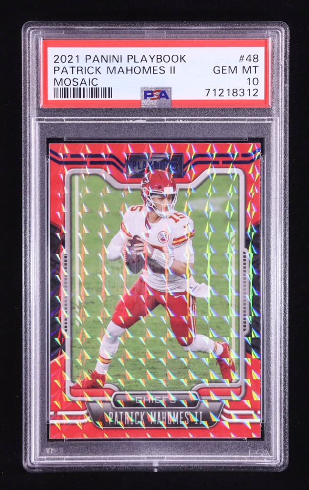 Patrick Mahomes II 2021 Panini Playbook Mosaic #48 (PSA 10) at PristineAuction.com Patrick Mahomes II 2021 Panini Playbook Mosaic #48 (PSA 10) at PristineAuction.com