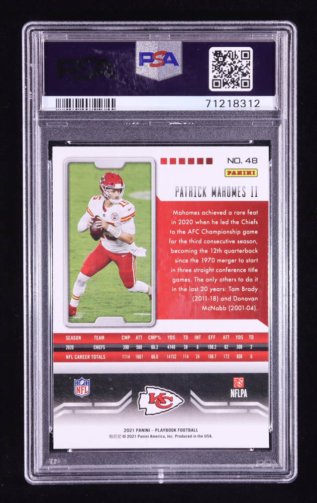 Patrick Mahomes II 2021 Panini Playbook Mosaic #48 (PSA 10) at PristineAuction.com Patrick Mahomes II 2021 Panini Playbook Mosaic #48 (PSA 10) at PristineAuction.com