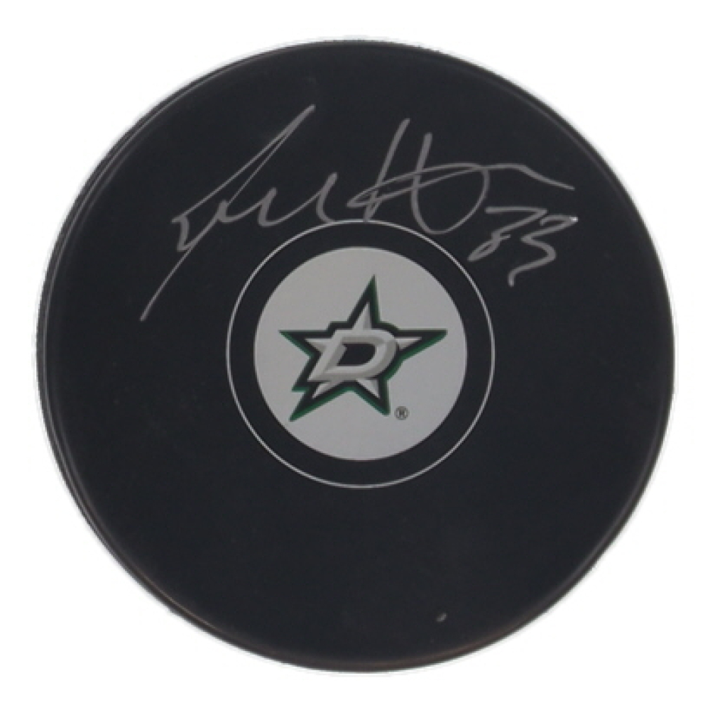 Benoit Hogue Signed Stars Logo Hockey Puck (JSA) at PristineAuction.com