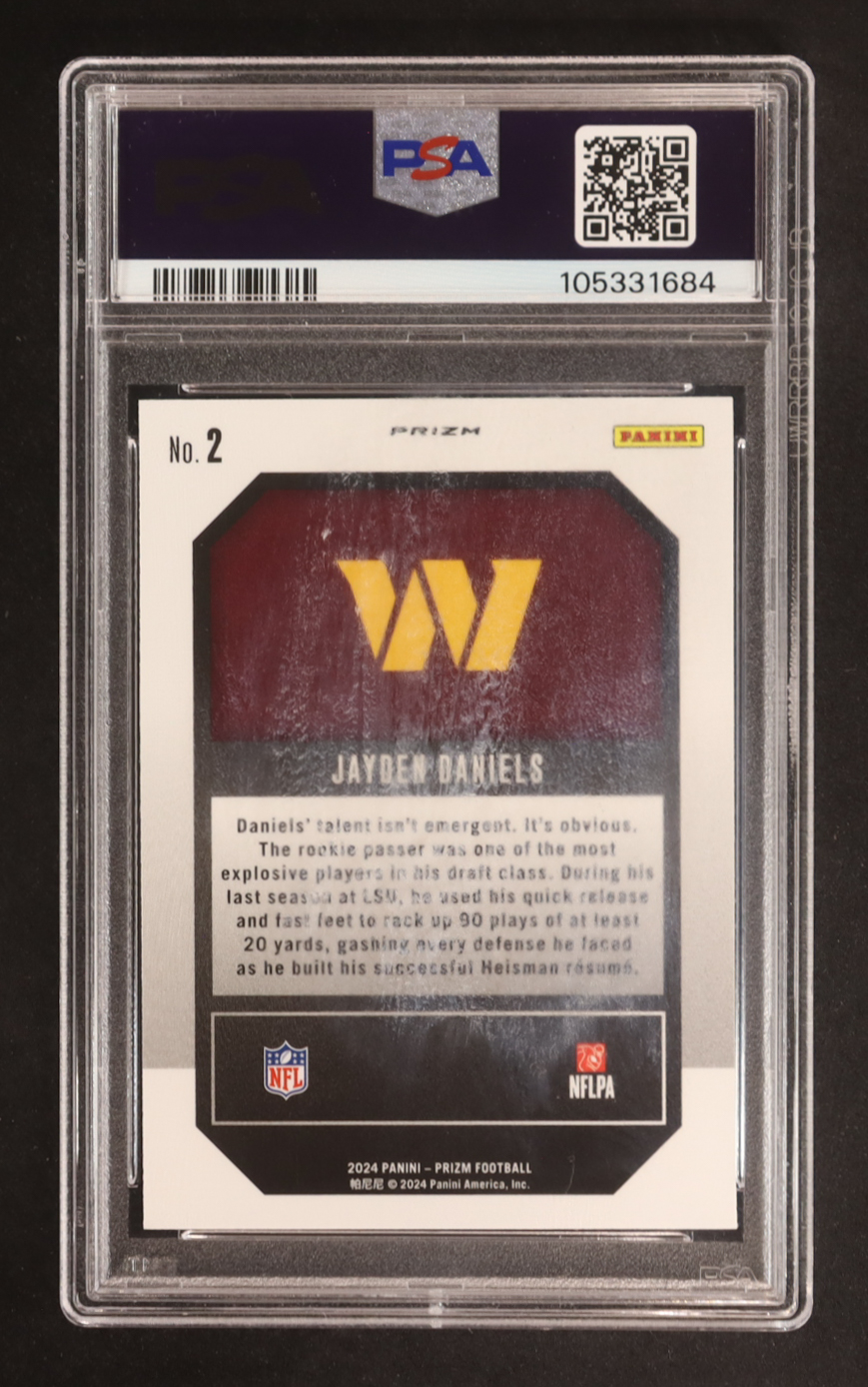 Jayden Daniels 2024 Panini Prizm Emergent Prizms Green Ice #2 RC (PSA 10) at PristineAuction.com Jayden Daniels 2024 Panini Prizm Emergent Prizms Green Ice #2 RC (PSA 10) at PristineAuction.com