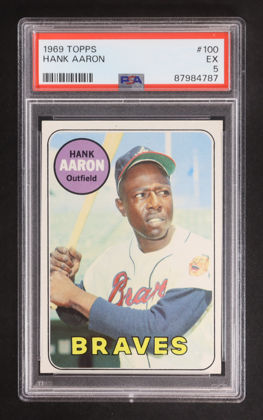 Hank Aaron 1969 Topps #100 (PSA 5) at PristineAuction.com Hank Aaron 1969 Topps #100 (PSA 5) at PristineAuction.com