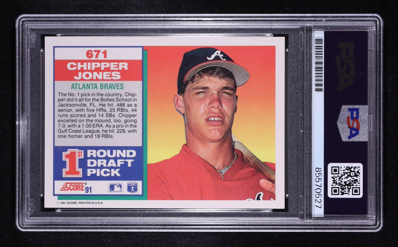 Chipper Jones Signed 1991 Score #671 RC (PSA | Auto 10) at PristineAuction.com Chipper Jones Signed 1991 Score #671 RC (PSA | Auto 10) at PristineAuction.com