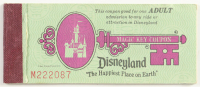 Disneyland Vintage Ticket Book with (11) Attached Ride Tickets at PristineAuction.com