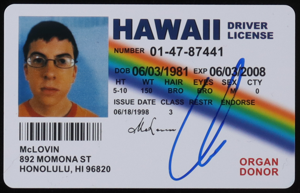 Christopher Mintz-Plasse Signed "Superbad" McLovin Drivers License (PSA) at PristineAuction.com Christopher Mintz-Plasse Signed "Superbad" McLovin Drivers License (PSA) at PristineAuction.com