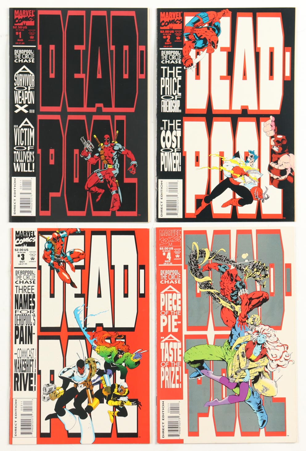 Set of (4) 1993 Deadpool #1-4 Marvel Comic Books at PristineAuction.com Set of (4) 1993 Deadpool #1-4 Marvel Comic Books at PristineAuction.com