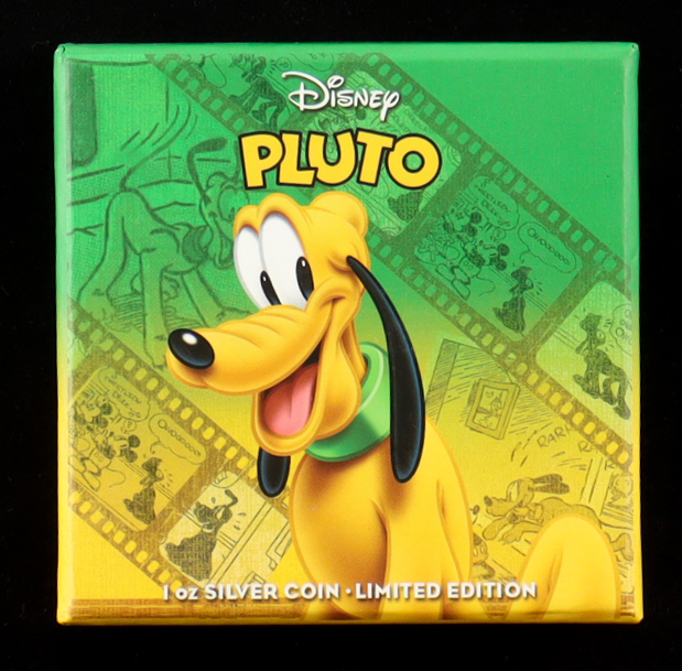 Disney "Pluto" 2014 Niue 1 Oz. .999 Fine Silver Colorized Coin at PristineAuction.com Disney "Pluto" 2014 Niue 1 Oz. .999 Fine Silver Colorized Coin at PristineAuction.com