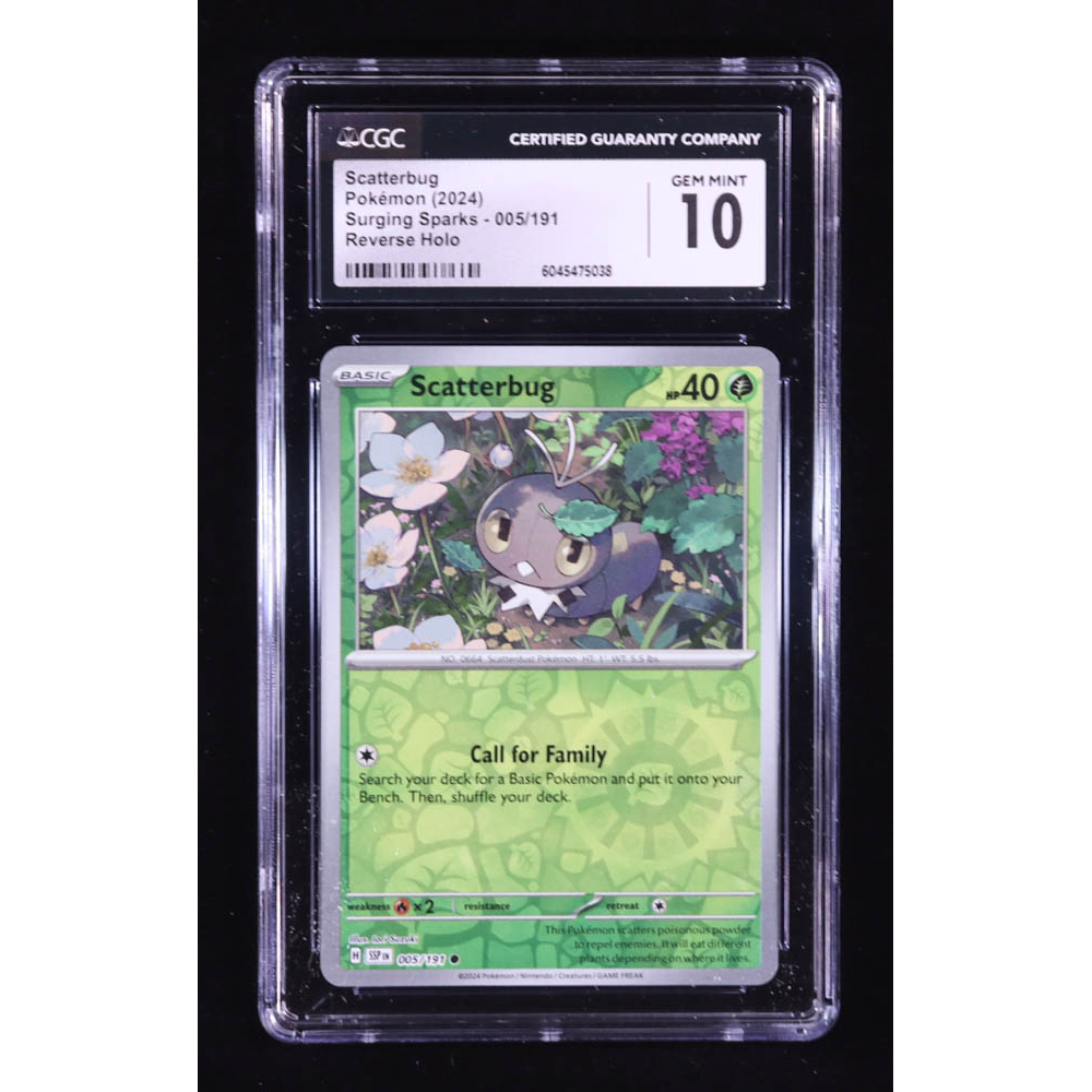 Scatterbug 2024 Pokemon TCG Scarlet & Violet Surging Sparks #005 REVERSE HOLO (CGC 10) at PristineAuction.com