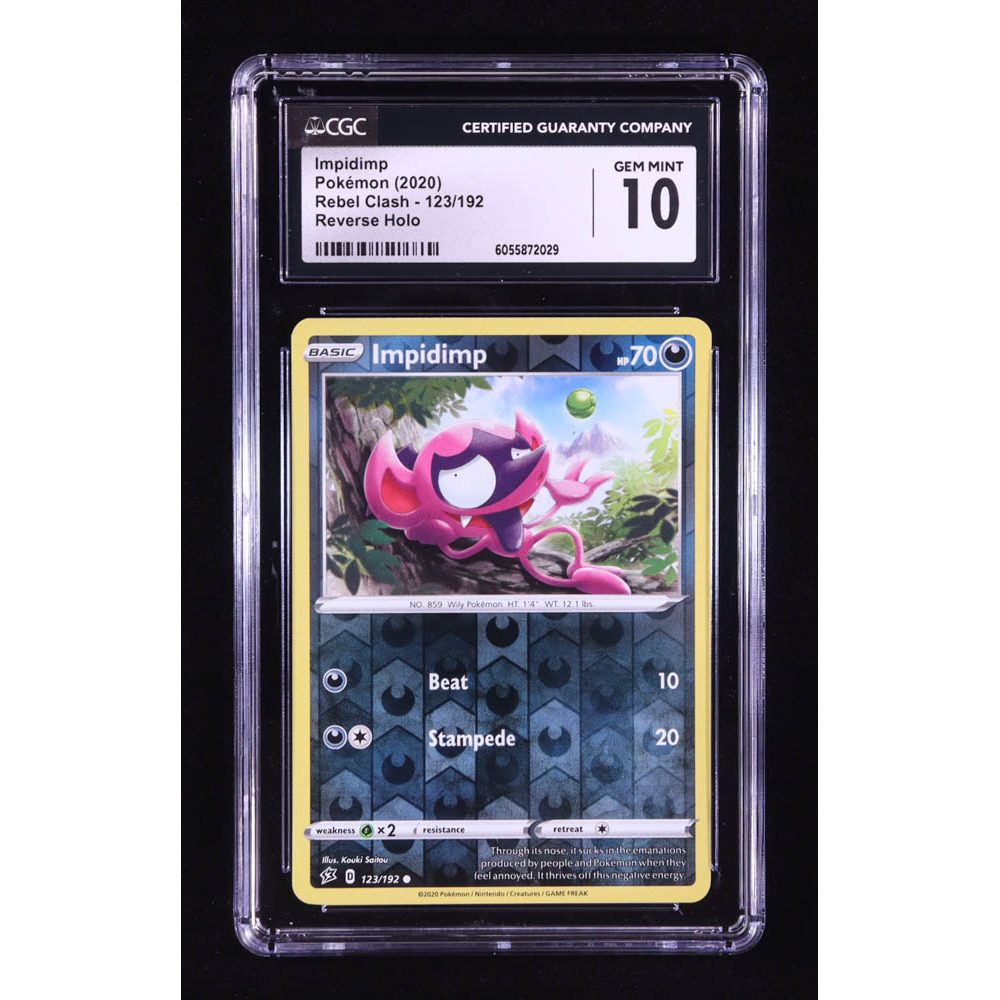 Impidimp 2020 Pokemon Sword and Shield Rebel Clash Reverse Foil #123 (CGC 10) at PristineAuction.com