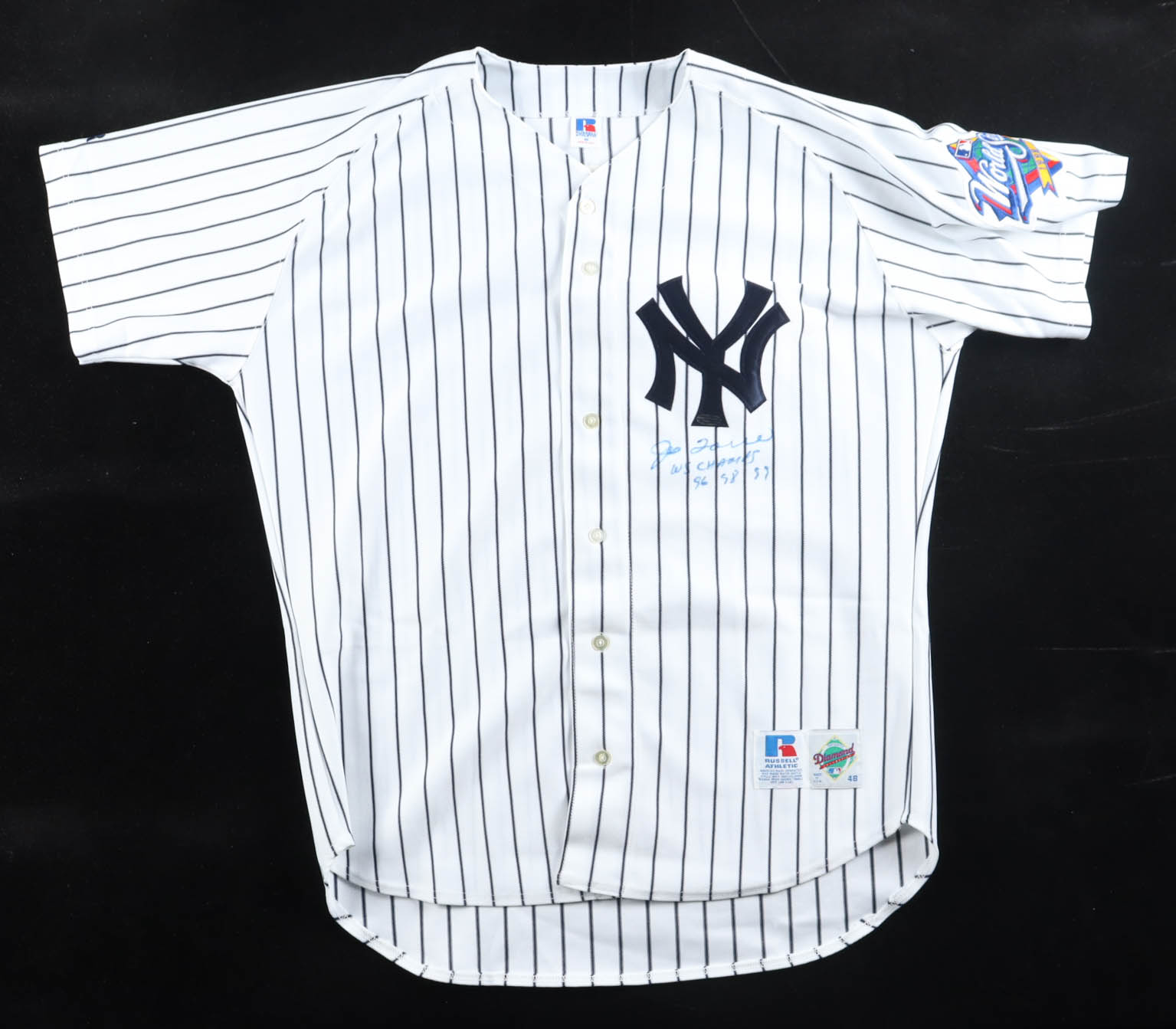 Joe Torre Signed Yankees Russell Athletic Authentic Jersey Inscribed "WS Champs 96 98 99" (Steiner) at PristineAuction.com Joe Torre Signed Yankees Russell Athletic Authentic Jersey Inscribed "WS Champs 96 98 99" (Steiner) at PristineAuction.com