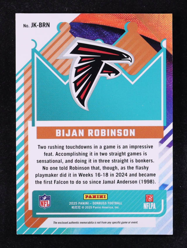 Bijan Robinson 2024 Donruss Jersey Kings #17 #400/425 at PristineAuction.com Bijan Robinson 2024 Donruss Jersey Kings #17 #400/425 at PristineAuction.com
