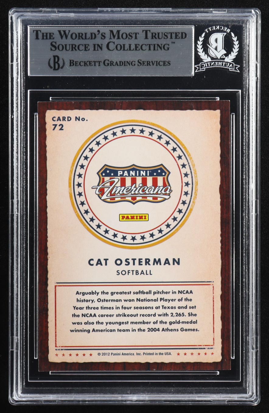 Cat Osterman Signed 2012 Americana Heroes and Legends #72 "USA" (BGS) at PristineAuction.com Cat Osterman Signed 2012 Americana Heroes and Legends #72 "USA" (BGS) at PristineAuction.com
