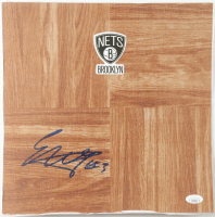 Egor Demin Signed Nets Logo 12x12 Floor Piece (JSA) at PristineAuction.com