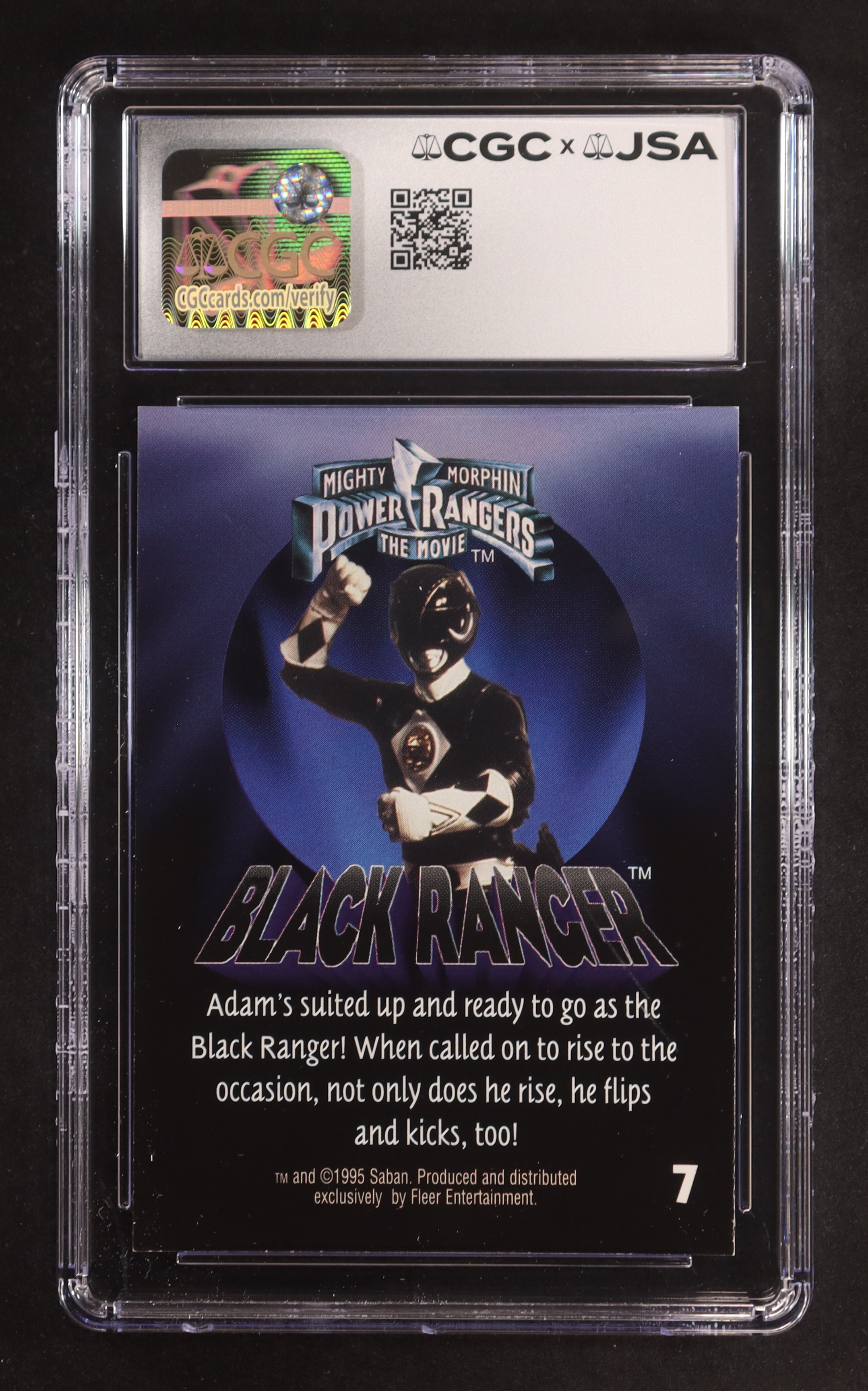 Johnnny Yong Bosch Signed 1995 Fleer Power Rangers Movie Black Ranger #7 (CGC 9 | Autograph Graded CGC 10) at PristineAuction.com Johnnny Yong Bosch Signed 1995 Fleer Power Rangers Movie Black Ranger #7 (CGC 9 | Autograph Graded CGC 10) at PristineAuction.com
