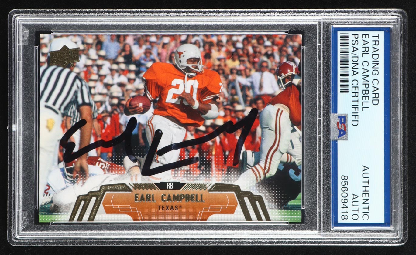 Earl Campbell Signed 2014 Upper Deck #16 (PSA) at PristineAuction.com Earl Campbell Signed 2014 Upper Deck #16 (PSA) at PristineAuction.com