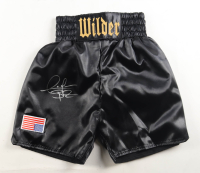 Deontay Wilder Signed Boxing Trunks (Beckett) at PristineAuction.com