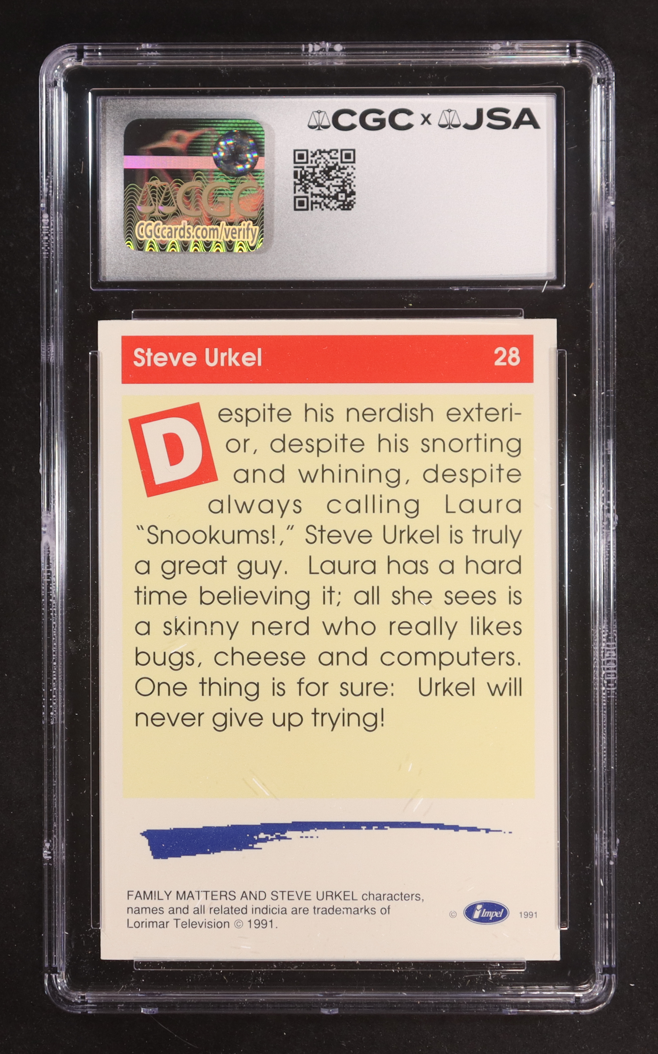 Jaleel White Signed 1991 Steve Urkel Impel Laffs #28 (CGC | Autograph Graded CGC 10) at PristineAuction.com Jaleel White Signed 1991 Steve Urkel Impel Laffs #28 (CGC | Autograph Graded CGC 10) at PristineAuction.com