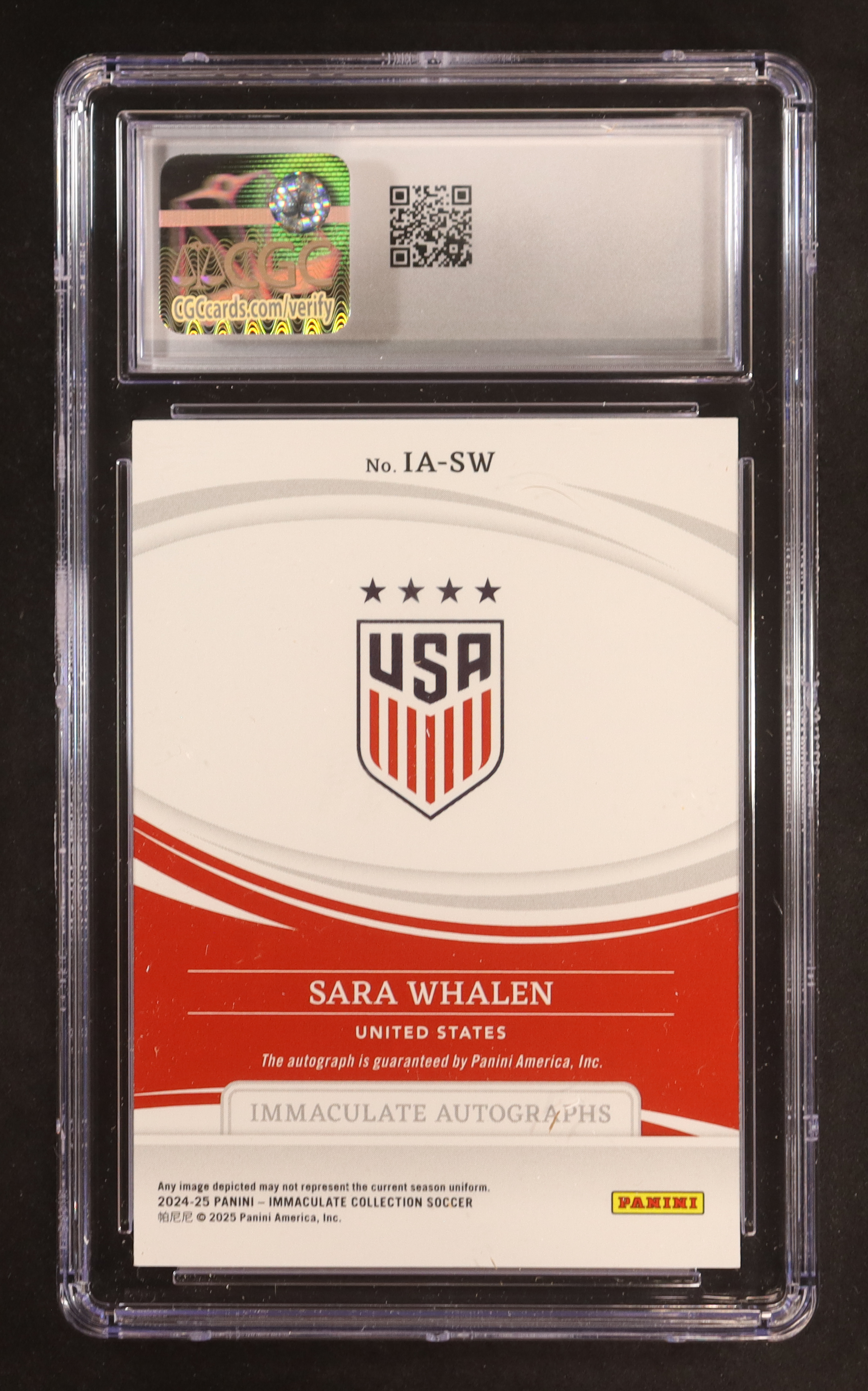 Sara Whalen 2024-25 Panini Immaculate Collection Autographs #IA-SW #20/99 (CGC 9 | Autograph Graded CGC 9) at PristineAuction.com Sara Whalen 2024-25 Panini Immaculate Collection Autographs #IA-SW #20/99 (CGC 9 | Autograph Graded CGC 9) at PristineAuction.com