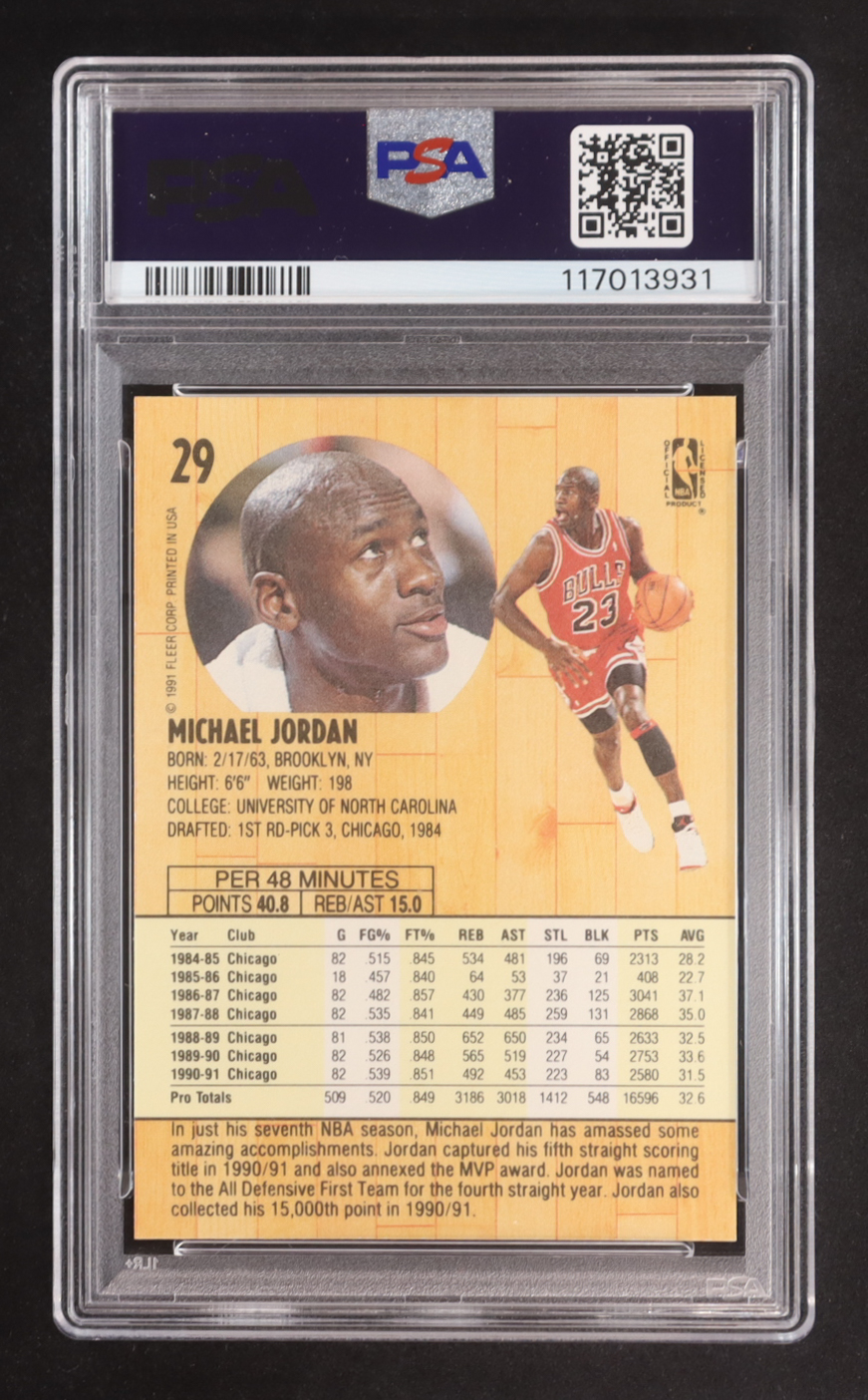 Michael Jordan 1991-92 Fleer #29 (PSA 8) at PristineAuction.com Michael Jordan 1991-92 Fleer #29 (PSA 8) at PristineAuction.com