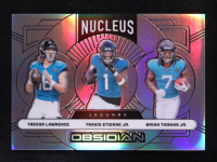 Trevor Lawrence / Brian Thomas Jr. / Travis Etienne Jr. 2024 Panini Obsidian Nucleus Silver #2 #19/99 at PristineAuction.com