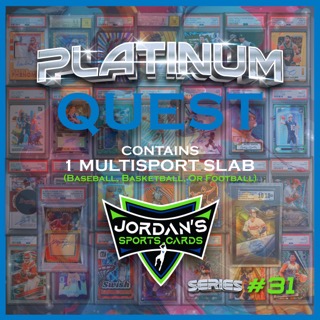 Platinum Quest Series 31 Sports Card Pack Mystery Box Presented by Jordan's Sports Cards - (1) Graded PSA or BGS Card Per Pack (Limited to 600 Packs!) at PristineAuction.com Platinum Quest Series 31 Sports Card Pack Mystery Box Presented by Jordan's Sports Cards - (1) Graded PSA or BGS Card Per Pack (Limited to 600 Packs!) at PristineAuction.com