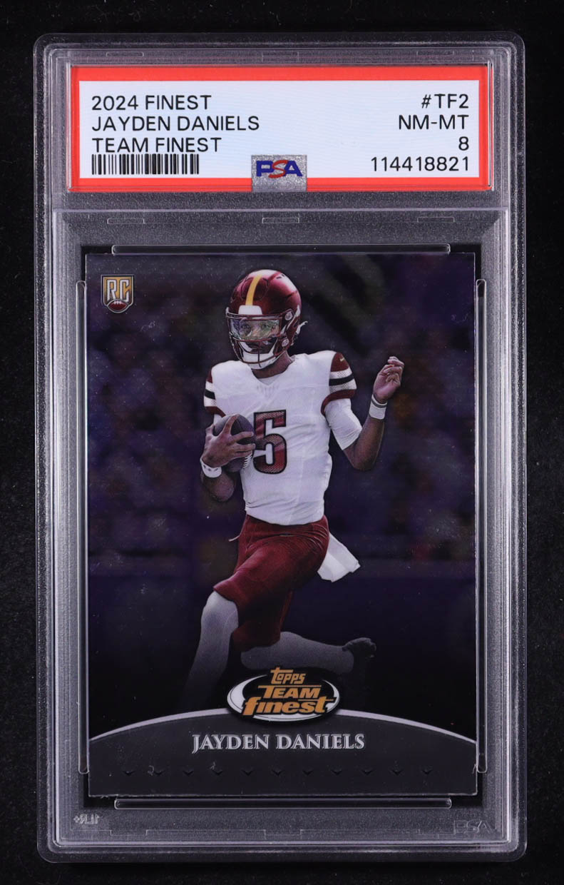 Jayden Daniels 2024 Topps Team Finest #TF2 RC (PSA 8) at PristineAuction.com Jayden Daniels 2024 Topps Team Finest #TF2 RC (PSA 8) at PristineAuction.com