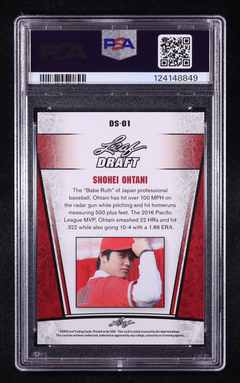 Shohei Ohtani 2018 Leaf Draft Silver #DS-01 RC (PSA 10) at PristineAuction.com Shohei Ohtani 2018 Leaf Draft Silver #DS-01 RC (PSA 10) at PristineAuction.com