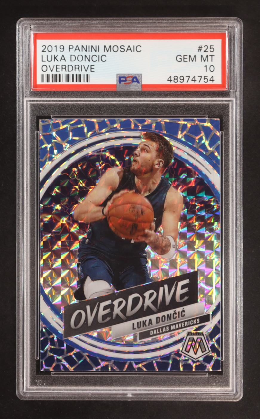 Luka Doncic 2019-20 Panini Mosaic Overdrive #25 (PSA 10) at PristineAuction.com Luka Doncic 2019-20 Panini Mosaic Overdrive #25 (PSA 10) at PristineAuction.com