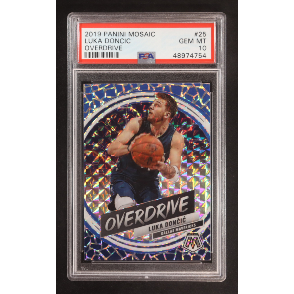 Luka Doncic 2019-20 Panini Mosaic Overdrive #25 (PSA 10) at PristineAuction.com