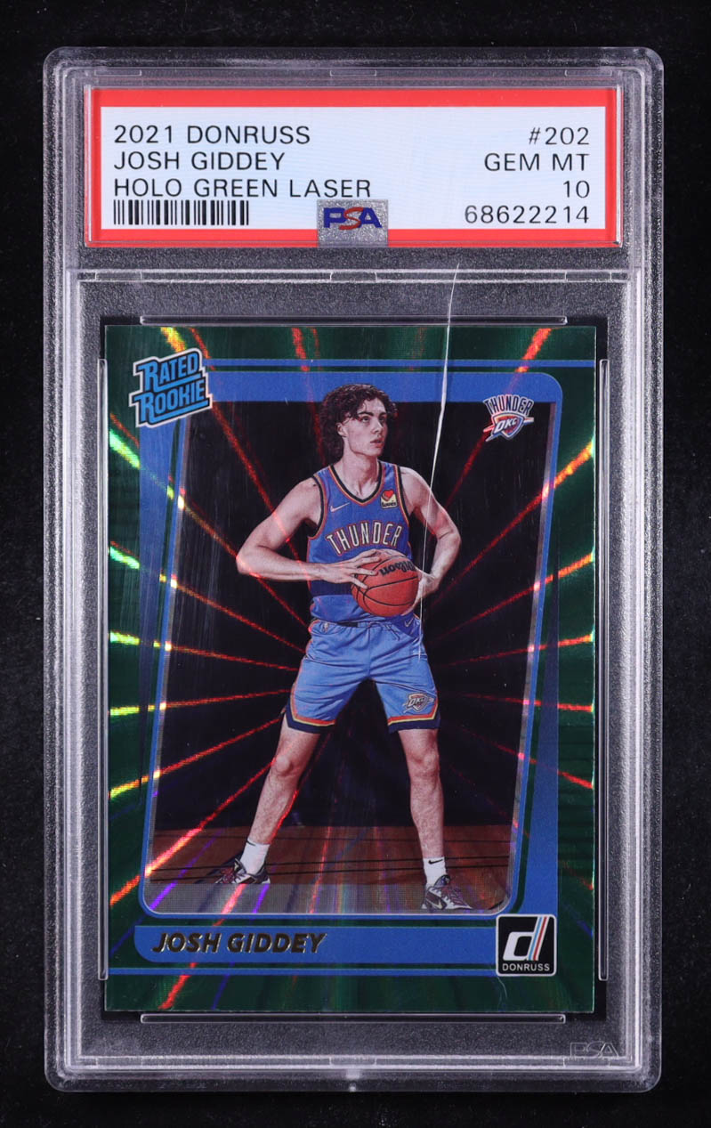 Josh Giddey 2021-22 Donruss Holo Green Laser #202 RR RC (PSA 10) at PristineAuction.com Josh Giddey 2021-22 Donruss Holo Green Laser #202 RR RC (PSA 10) at PristineAuction.com