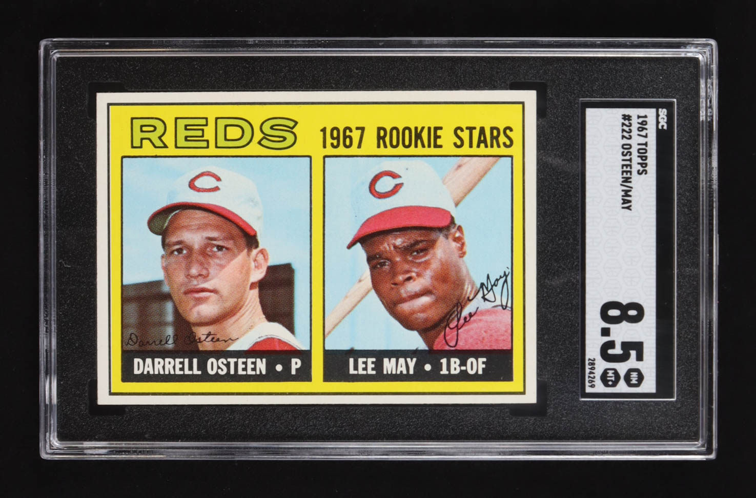 Darrell Osteen / Lee May 1967 Topps #222 Rookie Stars RC (SGC 8.5) at PristineAuction.com Darrell Osteen / Lee May 1967 Topps #222 Rookie Stars RC (SGC 8.5) at PristineAuction.com