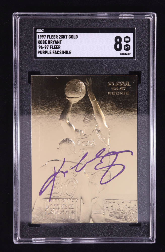 Kobe Bryant 1996-97 Fleer Purple Signature 23Kt Gold RC (SGC 8) at PristineAuction.com Kobe Bryant 1996-97 Fleer Purple Signature 23Kt Gold RC (SGC 8) at PristineAuction.com