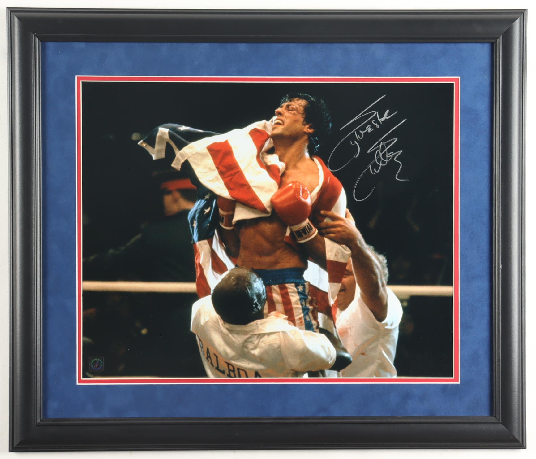 Sylvester Stallone Signed "Rocky IV" Custom Framed Photo Display (Authentic Signings) at PristineAuction.com Sylvester Stallone Signed "Rocky IV" Custom Framed Photo Display (Authentic Signings) at PristineAuction.com