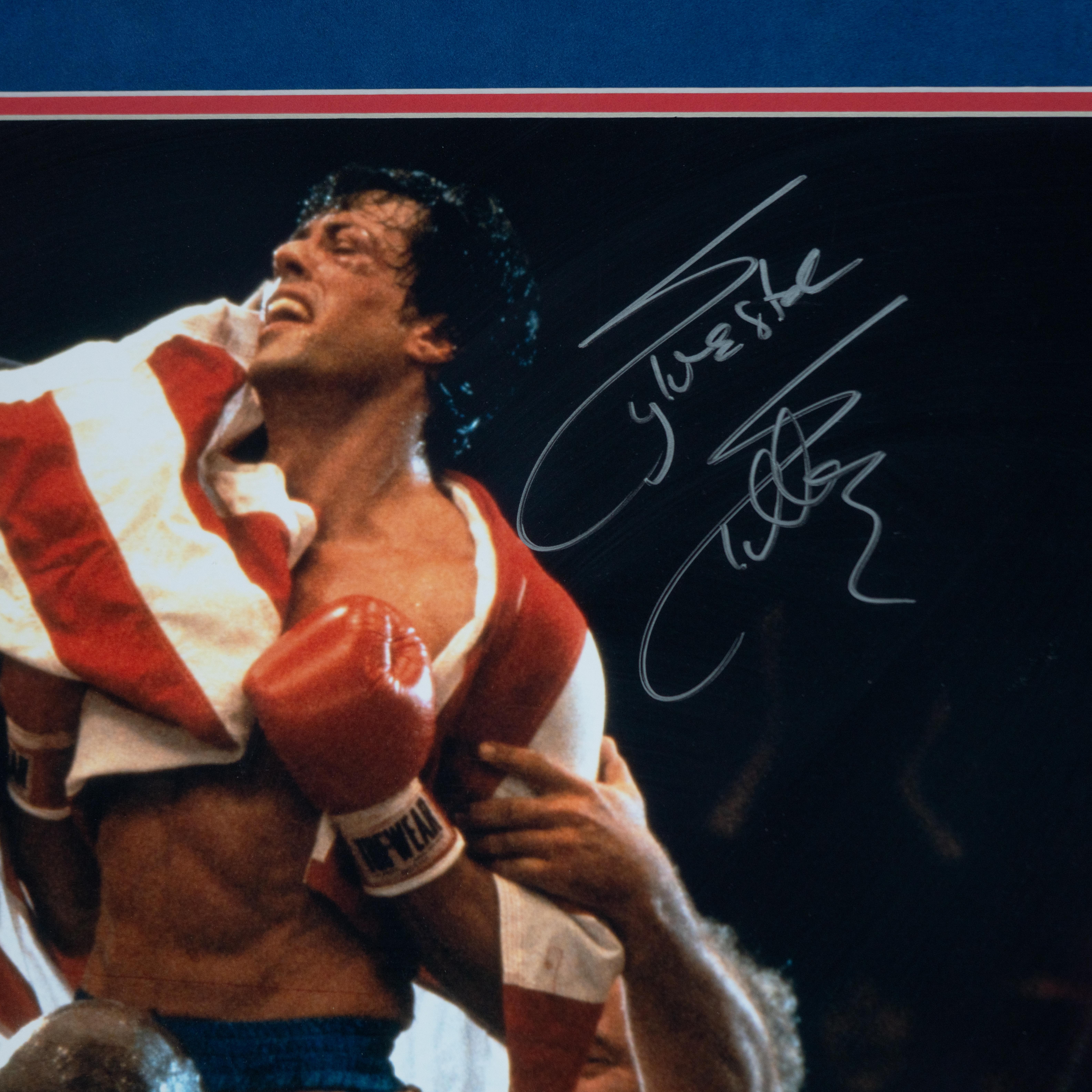 Sylvester Stallone Signed "Rocky IV" Custom Framed Photo Display (Authentic Signings) at PristineAuction.com Sylvester Stallone Signed "Rocky IV" Custom Framed Photo Display (Authentic Signings) at PristineAuction.com