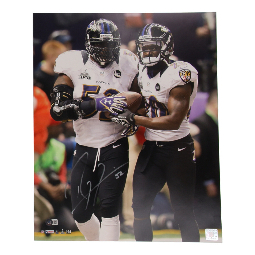Ray Lewis Signed Ravens 16x20 Photo (Beckett) at PristineAuction.com