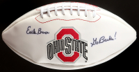Earle Bruce Signed Ohio State Buckeyes Logo Football Inscribed "Go Bucks!" (Beckett) at PristineAuction.com