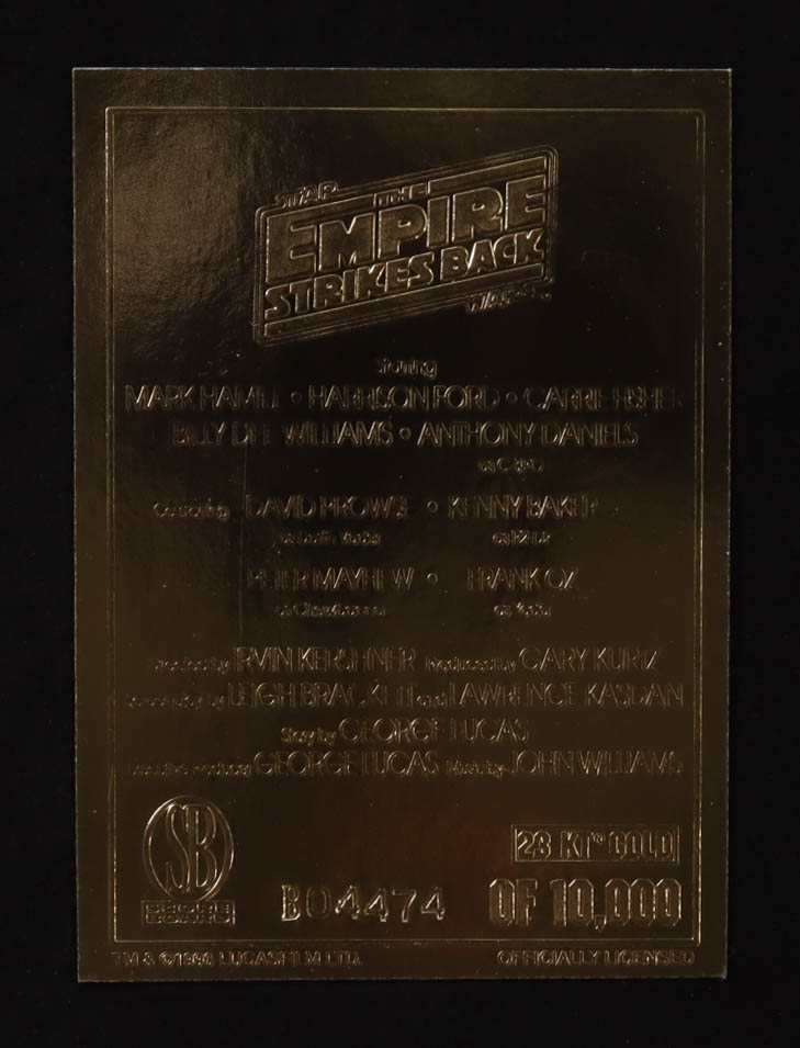 Star Wars: The Empire Strikes Back 1996 Score Board 23KT Gold Card at PristineAuction.com Star Wars: The Empire Strikes Back 1996 Score Board 23KT Gold Card at PristineAuction.com