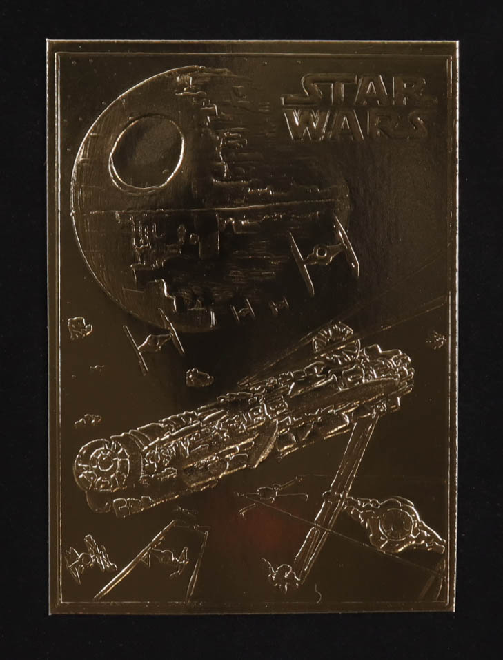 Millennium Falcon "Star Wars" 1995 Score Board 23KT Gold Card at PristineAuction.com Millennium Falcon "Star Wars" 1995 Score Board 23KT Gold Card at PristineAuction.com