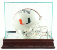 Jeremy Shockey Signed Miami Hurricanes Mini Helmet with Display Case (Steiner) at PristineAuction.com
