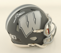 Jonathan Taylor Signed Wisconsin Badgers Slate Alternate Speed Mini Helmet (Beckett) at PristineAuction.com