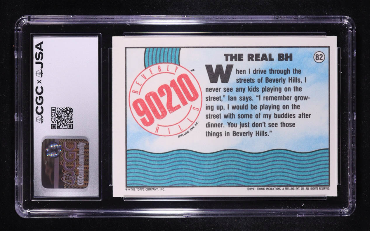 Ian Ziering Signed 1991 Topps Beverly Hills 90210 The Real BH #82 (CGC 8.5 | Autograph Graded CGC 10) at PristineAuction.com Ian Ziering Signed 1991 Topps Beverly Hills 90210 The Real BH #82 (CGC 8.5 | Autograph Graded CGC 10) at PristineAuction.com