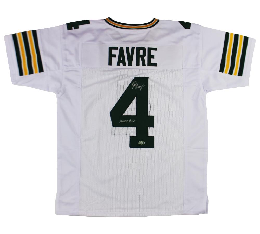 Brett Favre Signed Jersey Inscribed SB XXXI Champ (Radtke) at PristineAuction.com Brett Favre Signed Jersey Inscribed SB XXXI Champ (Radtke) at PristineAuction.com